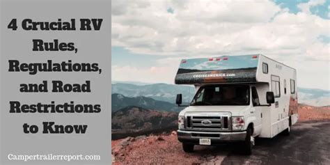 dot regulations for rv|RV Rules, Regulations, and Road Restrictions